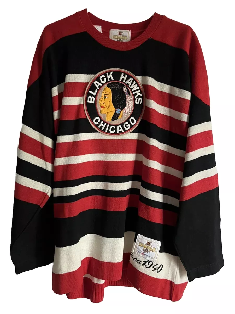 CCM Chicago Blackhawks NHL Hockey Wool Sweater Jersey Vintage