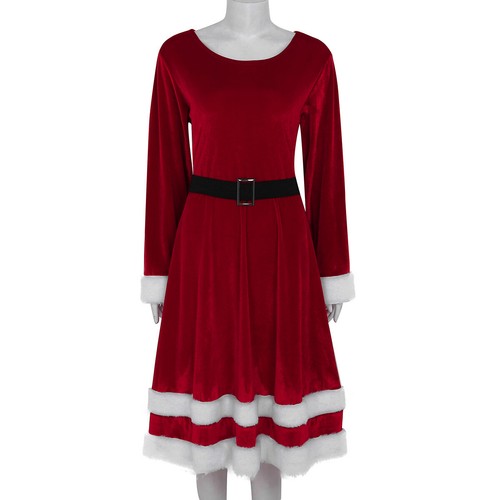 Womens Xmas Mrs Santa Claus Costume Elegant Sweetie Christmas Fancy Dress Up - Picture 25 of 31