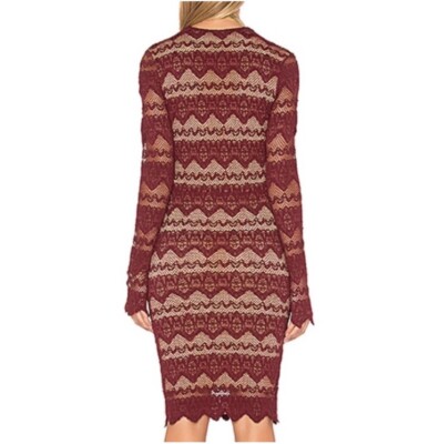 New Nightcap Sierra Garnet Deep V Neck Lace Dress Size 4 / Large | eBay