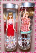 Vtg Lot Takara Japan Jenny Compact Fashion Doll Red Dress Blonde Barbie 5.5"