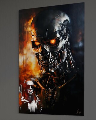 Terminator Leinwand Bild Superheld Wandbild Arnold Schwarzenegger T-800