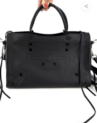 Balenciaga Black Leather Blackout City Bag | eBay
