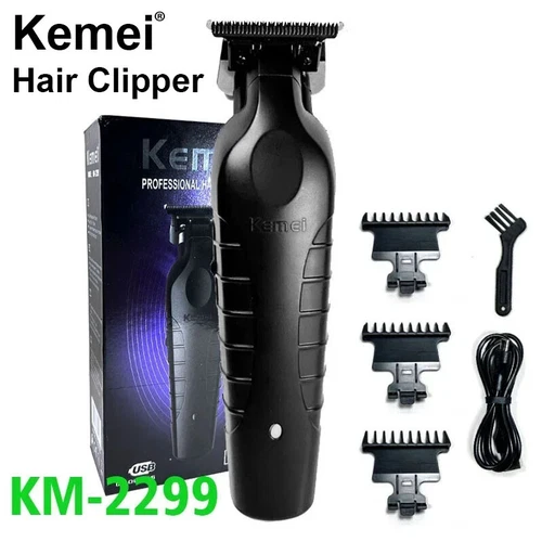 Recortadora de pelo inalámbrica Kemei 2299 barbero 0 mm tallado hueco cortapelos profesional - Imagen 23 de 23