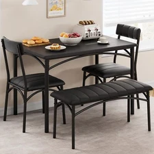 Table Set Kitchen Table and Upholstered Bench & 2 Chairs Dinette Set Dining Room