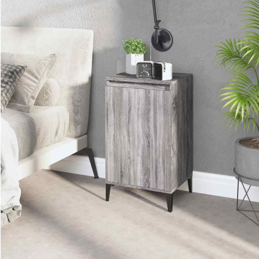 vidaXL Bedside Cabinet Grey Sonoma 40x35x70 cm Engineered Wood