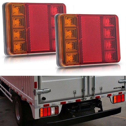 1X Waterproof 8 LED Trailer Light Rear Tail Lamp 12V DC Car Truck Boat Caravvm - Picture 2 of 8