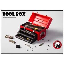 1/6 Scale Red Tool Box & Tools Model for 12" Figure Scene Accessories