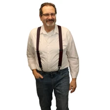 Men's Suspenders - Various Colors, X Style Belt Loop Trigger Snap, USA Made