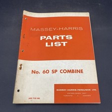 1953 Massey-Harris No. 60 SP Combine 10-12 Ft. Auger/Pickup Table Parts List