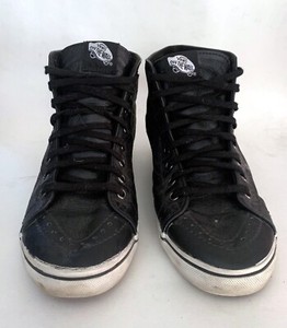 black leather vans high tops