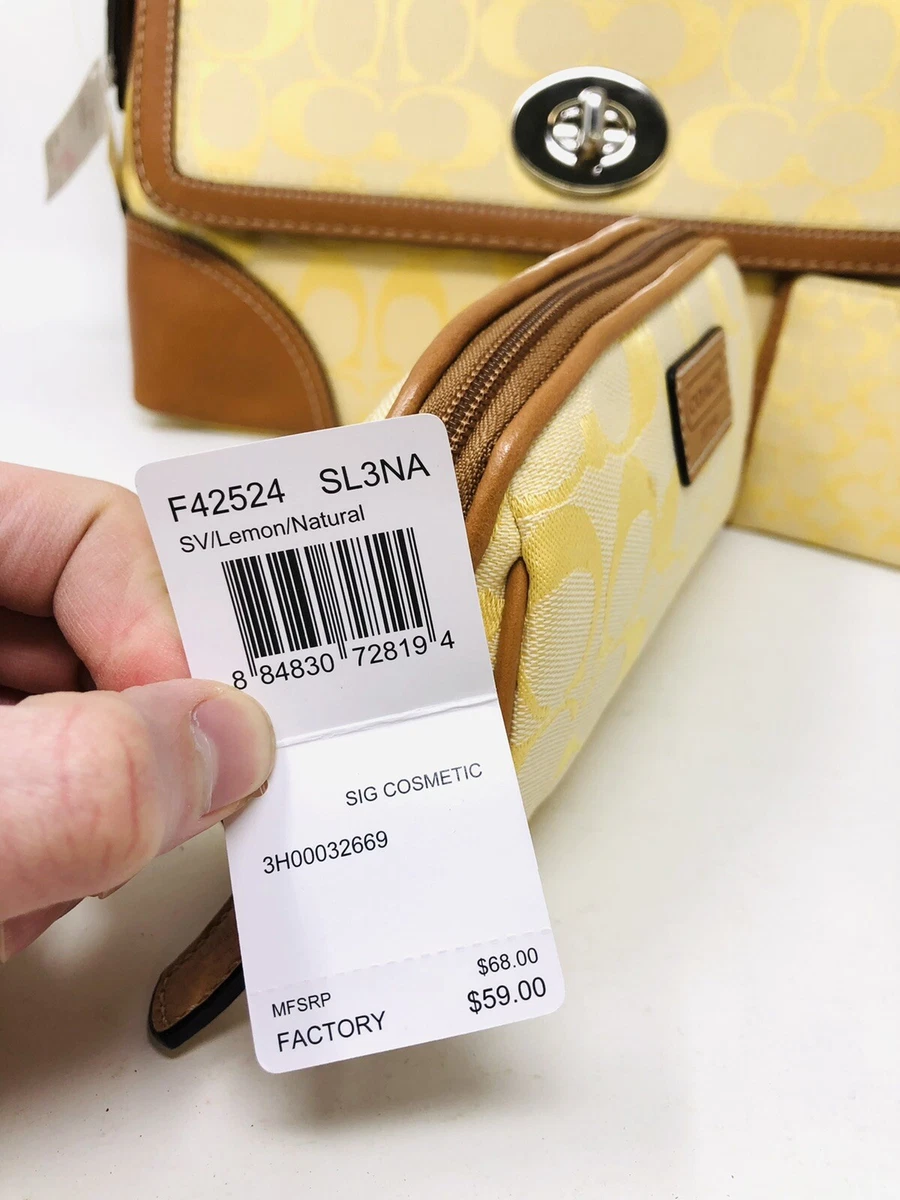 Coach Hampton Flap Messenger Shoulder Bag Mirror Signature Yellow F13066 GB21