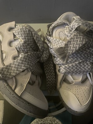 LANVIN CURBスニーカー グリッター39 ホワイト/グレー LANVIN CURBスニーカー グリッター39 ホワイト/グレー