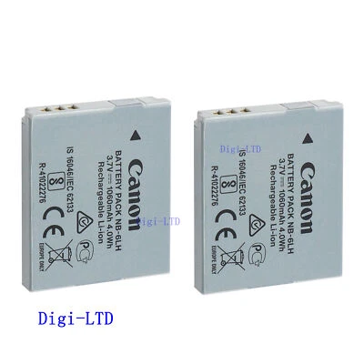 2Pcs Original Canon NB-6LH Battery for IXUS 85 95 105 200 210 IS SX600 SX610 HS