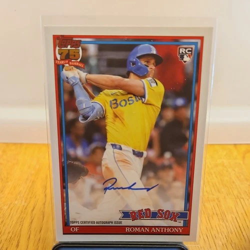 2026 Topps Series 1 Roman Anthony On Card Rookie Auto #91A-RAN 1991 Topps
