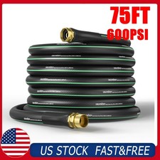 75FT 5/8" Rubber Garden Hose 5/8 IN Heavy Duty Water Hose, 600PSI NEW