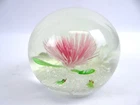 Vtg Glass 2 Baby Frogs Paperweight Flower Beach Fratelli Toso 3.5"in Murano Styl