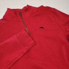 Tommy Bahama Sweatshirt Boys L 10 12 Red 1/4 Zip Pullover Embroidered Logo