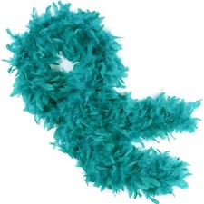 Luxurious 2 Yard Chandelle Feather Boa in Teal - Perfect for Parties Events