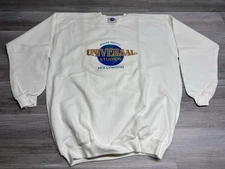 Vintage Universal Studios Hollywood Sweatshirt Size L USA Made Embroidered White