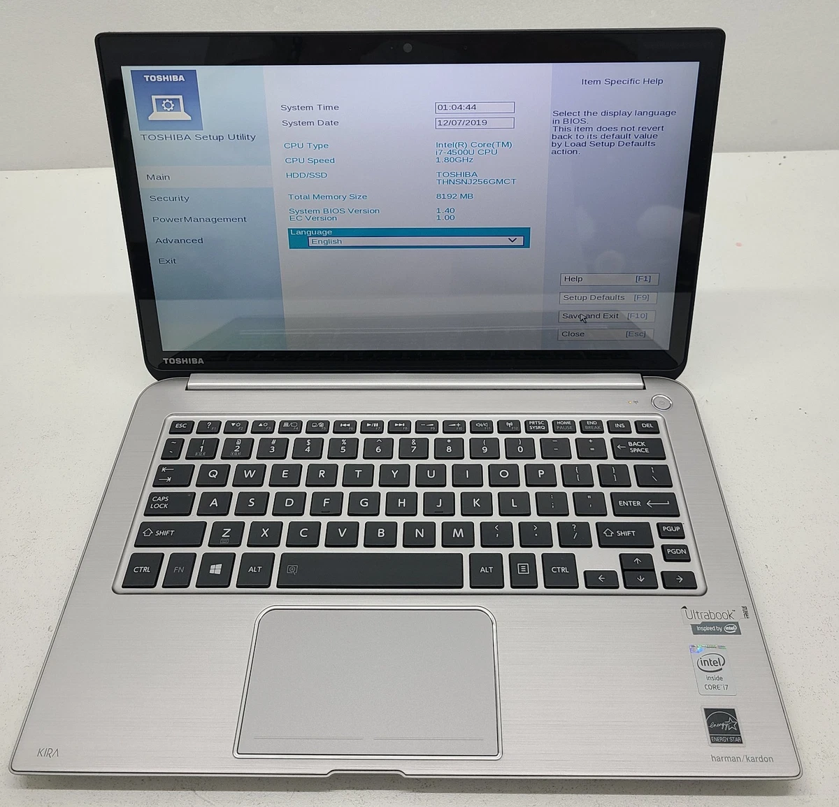 Toshiba 8 GB RAM PC Laptops & Netbooks 256 GB SSD Capacity for