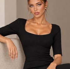 SALE Vin. GORGEOUS! DOLCE GABBANA ITALY Black dress size 42-44