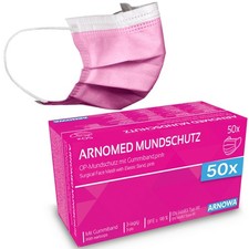 50x - 500x Maske Pink ARNOMED Masken Mundschutz Typ IIR Mund Nasen Maske Rosa