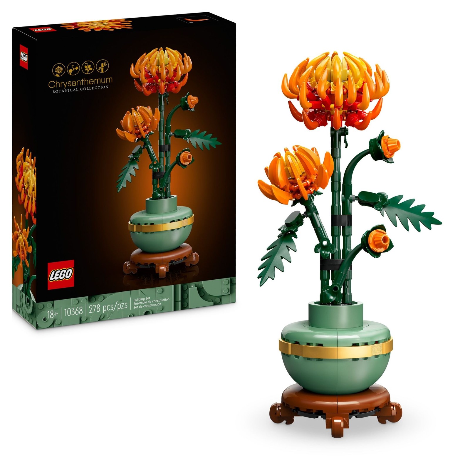 Lego Botanicals Arancione/Verde/Oro 10368 Lego® Botanicals™ Chrysantheme - Immagine 3