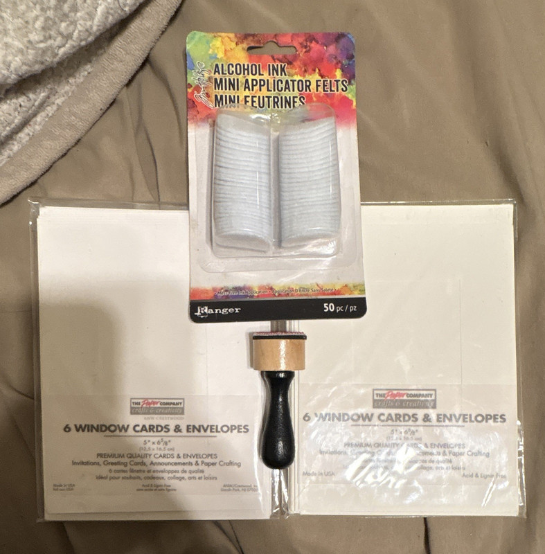 Ranger Alcohol Ink Mini Applicator Felts 50pc + Paper Co Window Card Set 5x6 5/8
