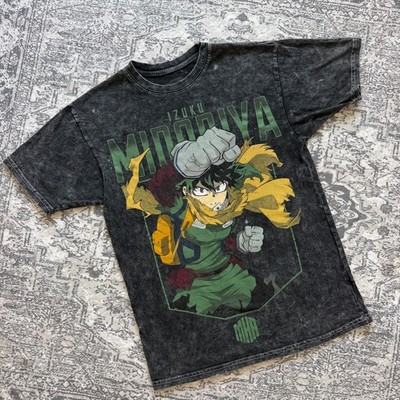 My Hero Academia Deku Izuku Midoriya Acid Wash T-Shirt Crunchyroll size Small