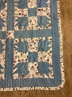 Vtg Handmade Bear Claw Patchwork Quilt Baby Blanket W/ Ruffled Edges 43” X 63” — photo 4