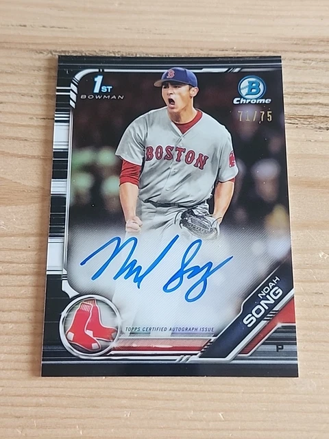 Noah Song 2019 Bowman Chrome 1st Auto Autograph Black #71/75 Red Sox