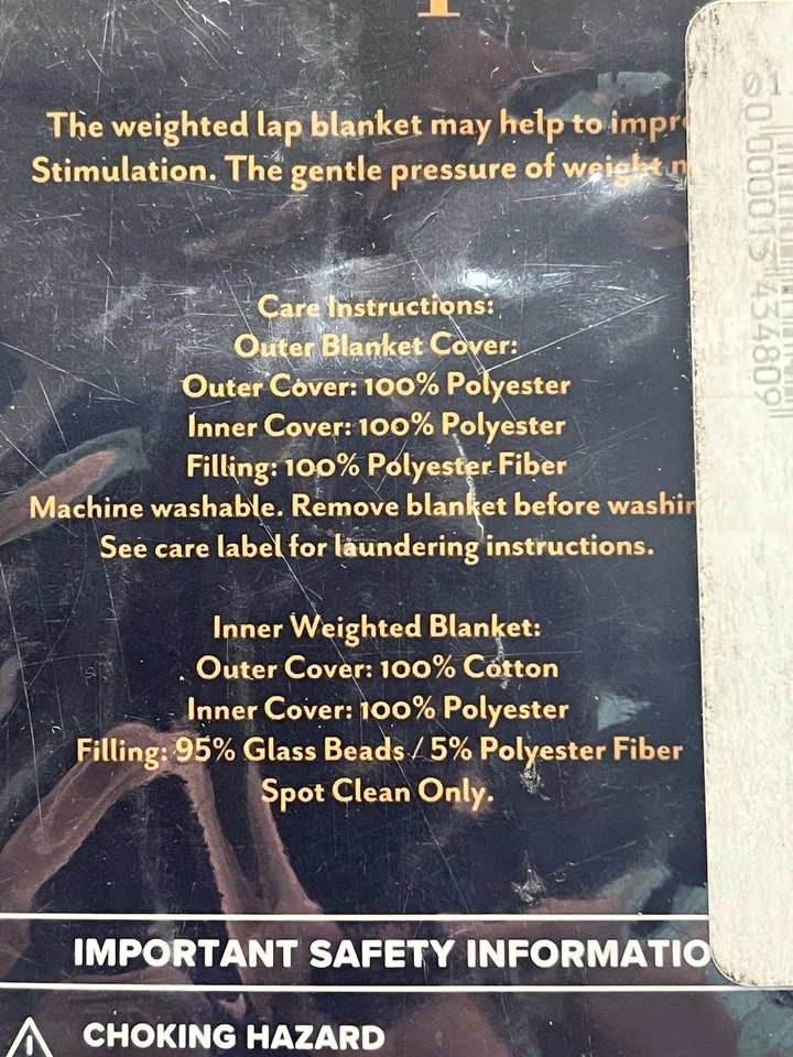 NEW Pendleton Weighted Lap Blanket 7 LBS Beige 27 in x 30 Removable Cover - Image 3 of 4