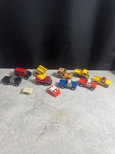 Lot Of Vintage Tonka & Corgi Mini Tonka Pressed Steel & Plastic Cars Bt10