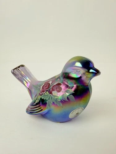 VTG Fenton 95th Anniv Bird Figurine Signed Shelley Fenton Hand Painted By E Lowe