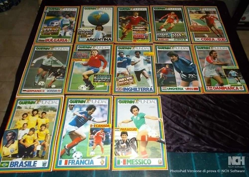 13 GUERIN MONDIALO inserts of the GUERIN SPORTIVO of 1986 the teams of MEXICO '86
