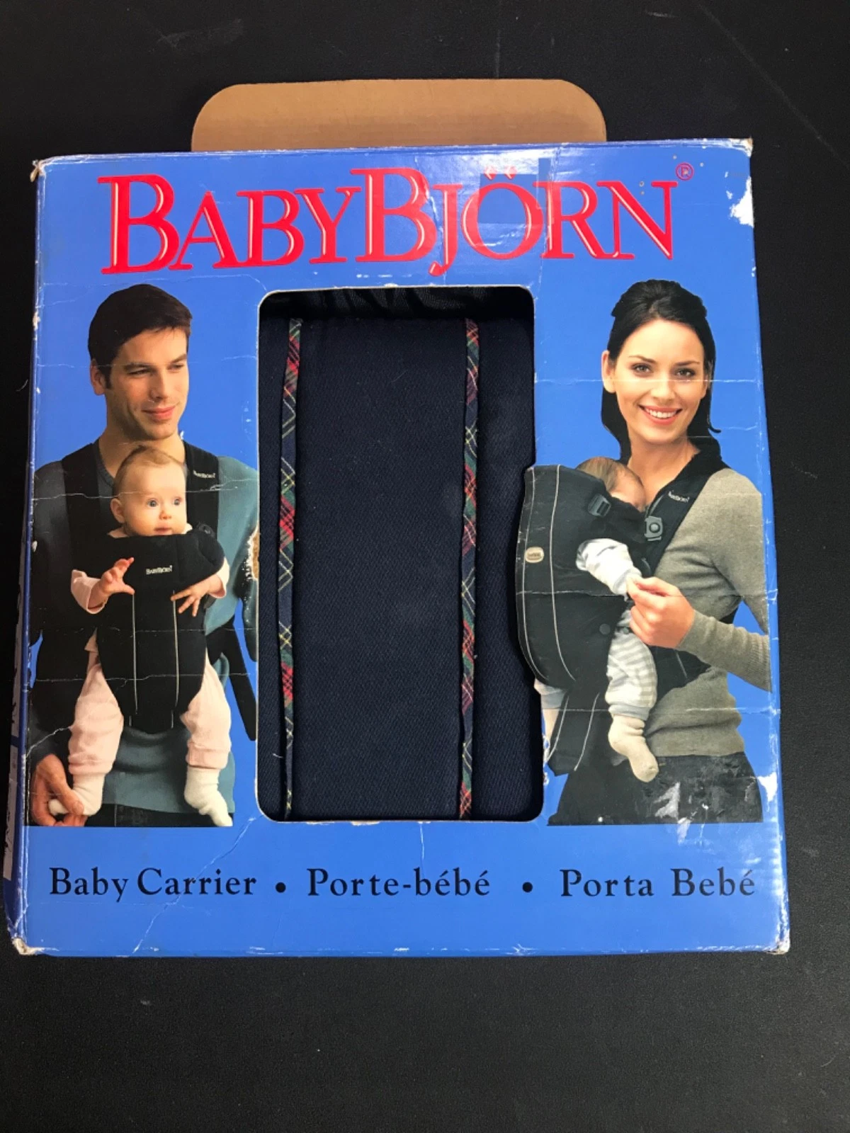 New in box baby bjorn blue carrier 100cotton 8-25lb multi wear breastfeed/hold
