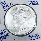 1922 BU UNCIRCULATED SILVER PEACE DOLLAR AUTHENTIC U.S. MINT FREE SHIPPING 5531