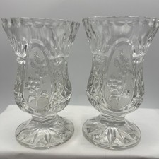 Vintage Zajecar Crystal Vases Pair