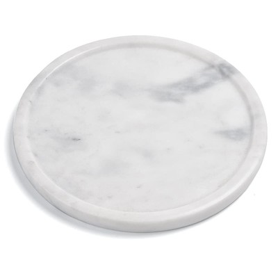 8-Inch Natural Grey Marble Tray | Decorative Stone Rounds for Jewelry, Perfum...