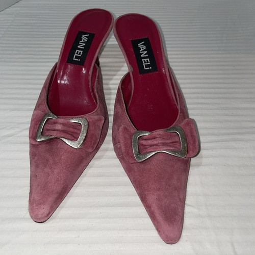 Cherokee Rose Pink Fuchsia Genuine Suede Leather Blazer S With Vaneli 6.5 Slides - Picture 20 of 23