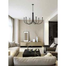 Chandelier Light Fixture Large Black Foyer Living Dining Room Kitchen Island 42"