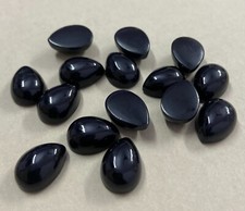 Top Quality Black Onyx Pear Cabochon Loose Gemstone 5x7MM TO 12X16MM