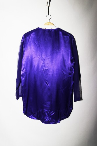 Deadstock NWT Vintage Victoria's Secret Gold Label Sleep shirt Purple Satin M/L - Picture 4 of 9