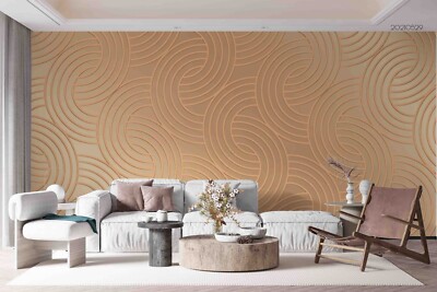 3D Gold Lines Patterns Wallpaper Wall Murals Removable Wallpaper