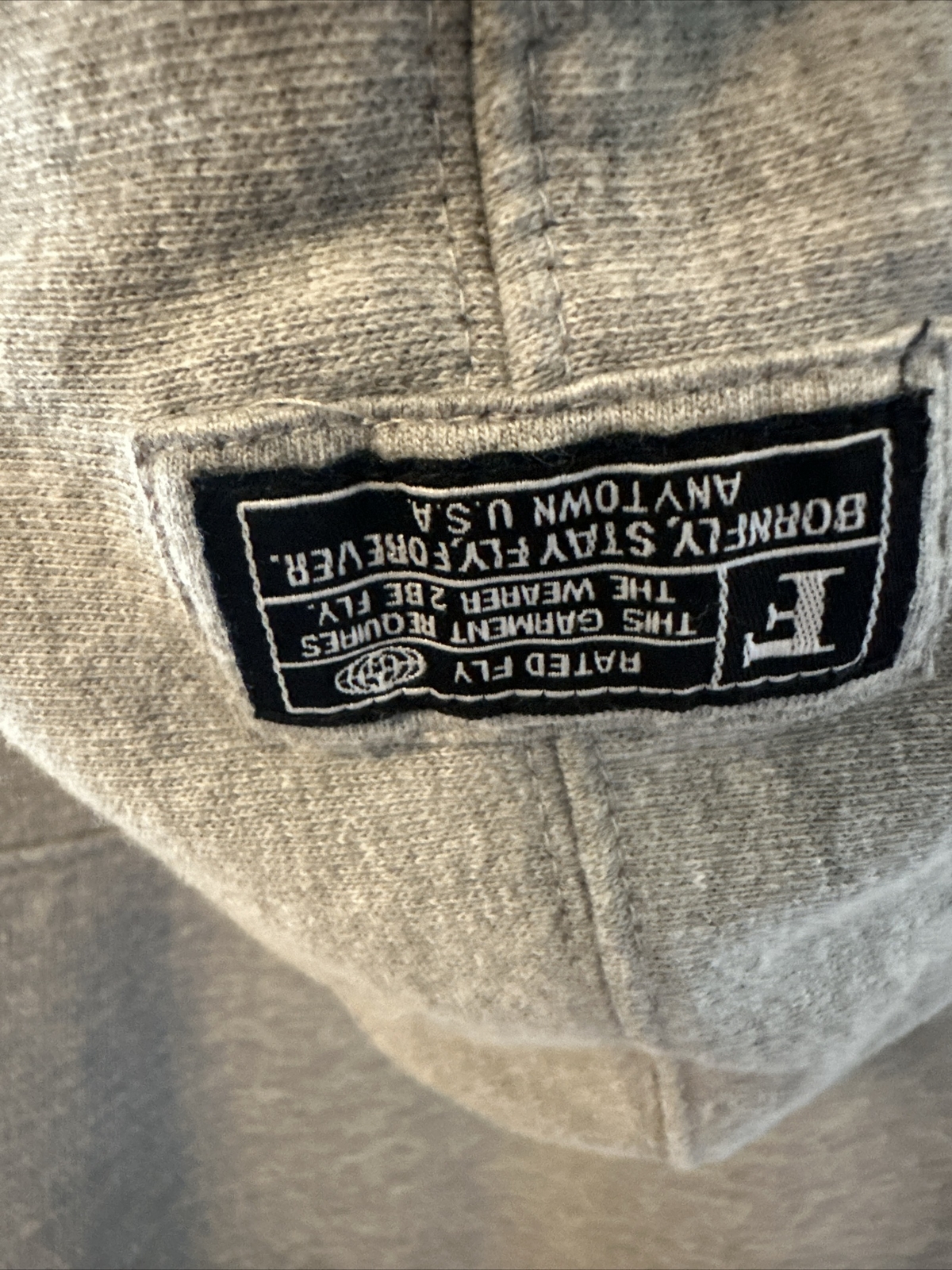 BORNFLY Hoodie Size Medium Patch/embroidered - image 7