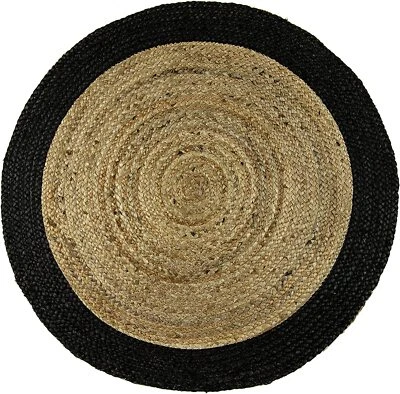 Jute Rug Mat 100% Natural Braided Area Rugs Boheme Design Homiu Hardwearing Home - Image 1 of 3