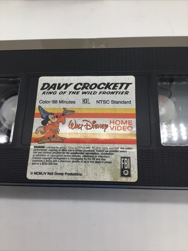 Vtg.Walt Disney Home Video”Davy Crockett King Of The Wild Frontier”VHS (1954) - Picture 7 of 9