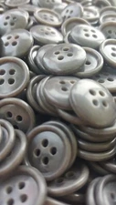 Grey Buttons, 4 Hole Sewing/Crafts Buttons 15mm - 24 Pieces (56)