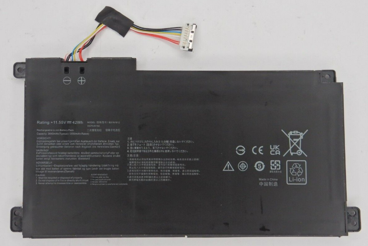 Batteria B31N1912 Per ASUS VivoBook 14 E410/E510/L410/F414 – 42Wh 11.55V 3 Celle, Ricambio Compatibile Con C31N1912, Garanzia 12 Mesi