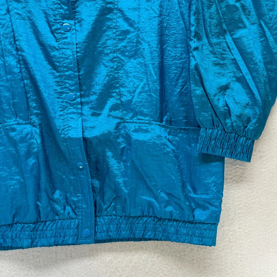 Chaqueta cortavientos Haband vintage para mujer talla M - nailon azul turquesa Foto 3 de 4